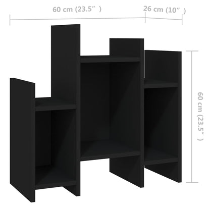 vidaXL Étagère de rangement noir 60x26x60 cm Bois d'ingénierie
