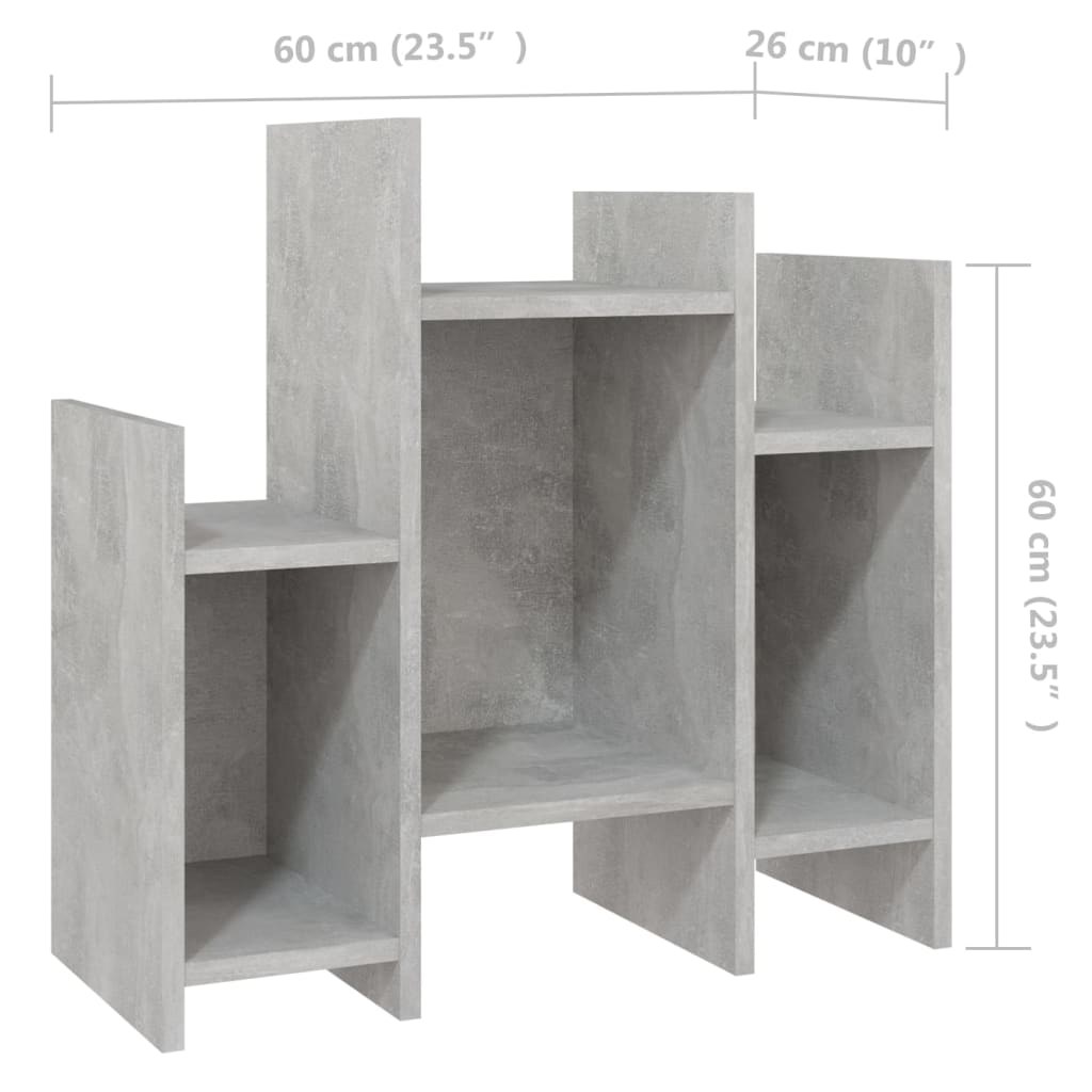 vidaXL Meuble de rangement gris béton 60x26x60 cm Bois d'ingénierie