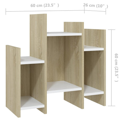 vidaXL Meuble de rangement Sonoma Chêne Blanc 60x26x60 cm Aggloméré