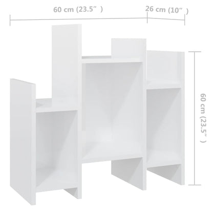 vidaXL Regalschrank Hochglanz-Weiß 60x26x60 cm Holzwerkstoff