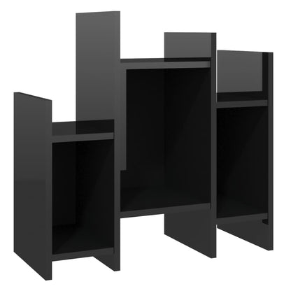 vidaXL Étagère murale suspendue noire haute brillance 60x26x60 cm Bois d'ingénierie