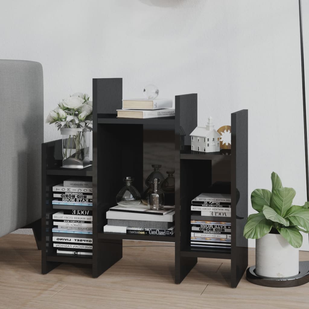 vidaXL Étagère murale suspendue noire haute brillance 60x26x60 cm Bois d'ingénierie