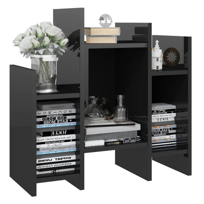vidaXL Étagère murale suspendue noire haute brillance 60x26x60 cm Bois d'ingénierie