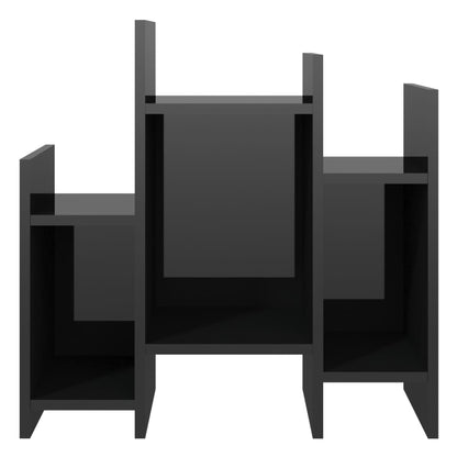 vidaXL Étagère murale suspendue noire haute brillance 60x26x60 cm Bois d'ingénierie