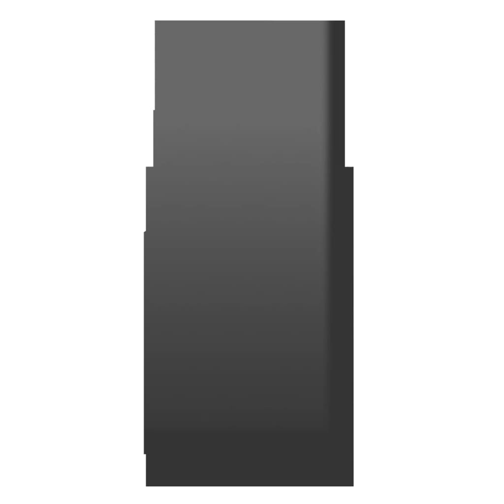 vidaXL Étagère murale suspendue noire haute brillance 60x26x60 cm Bois d'ingénierie