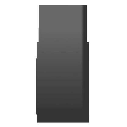 vidaXL Étagère murale suspendue noire haute brillance 60x26x60 cm Bois d'ingénierie