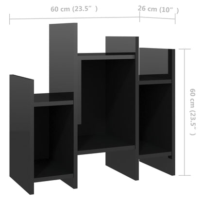 vidaXL Étagère murale suspendue noire haute brillance 60x26x60 cm Bois d'ingénierie