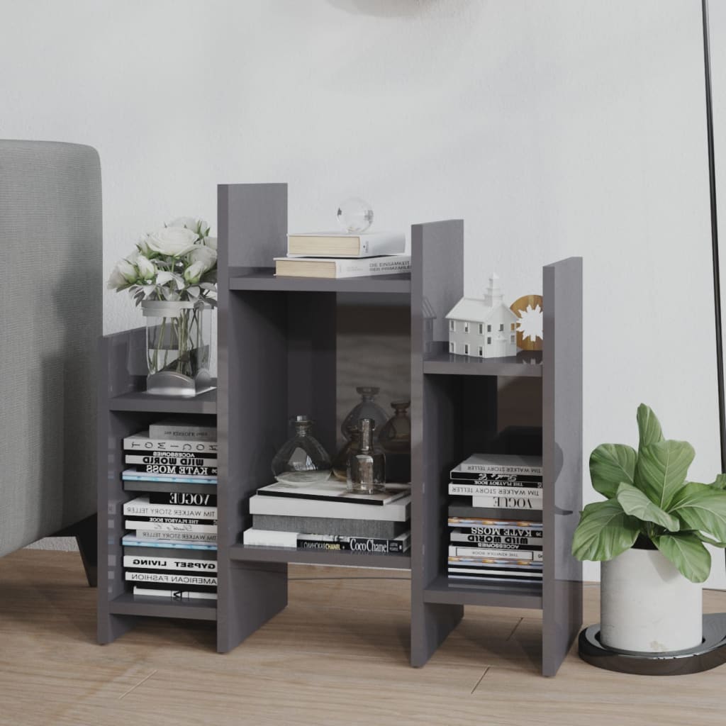 vidaXL Regalschrank Hochglanz-Grau 60x26x60 cm Holzwerkstoff