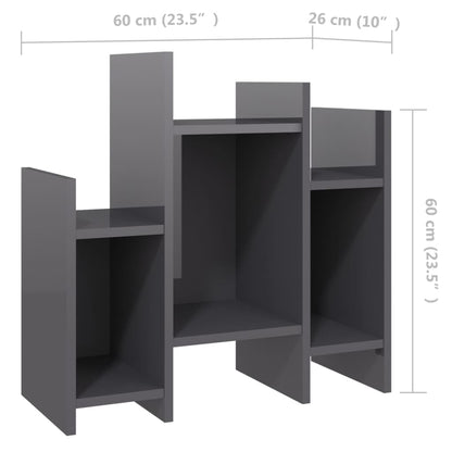 vidaXL Regalschrank Hochglanz-Grau 60x26x60 cm Holzwerkstoff