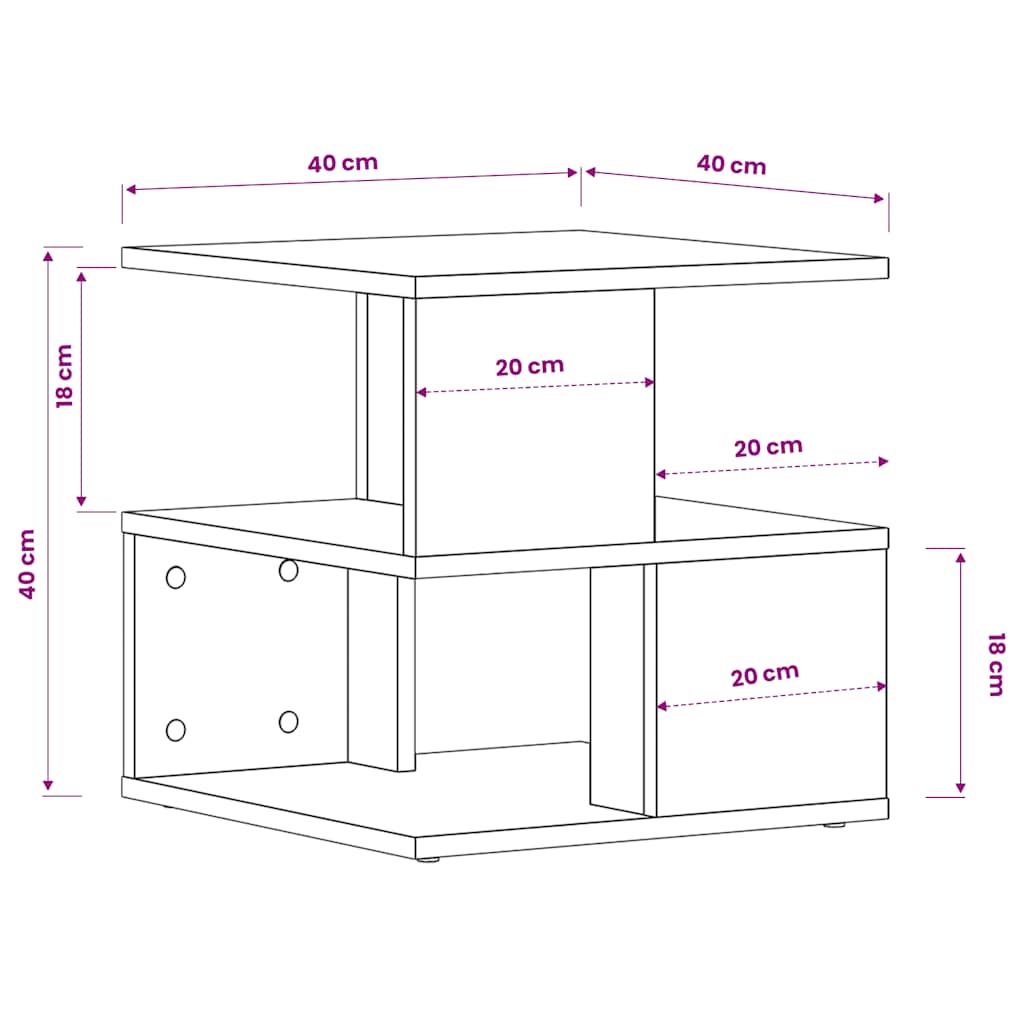 vidaXL Beistelltisch Weiß 40x40x40 cm Holzwerkstoff