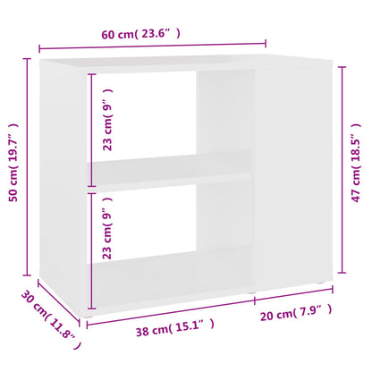 vidaXL Beistelltisch Weiß 60x30x50 cm Holzwerkstoff