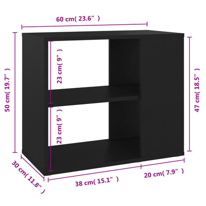 vidaXL Beistelltisch Schwarz 60x30x50 cm Holzwerkstoff