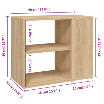 vidaXL Table d'appoint Chêne Sonoma 60x30x50 cm Bois d'ingénierie