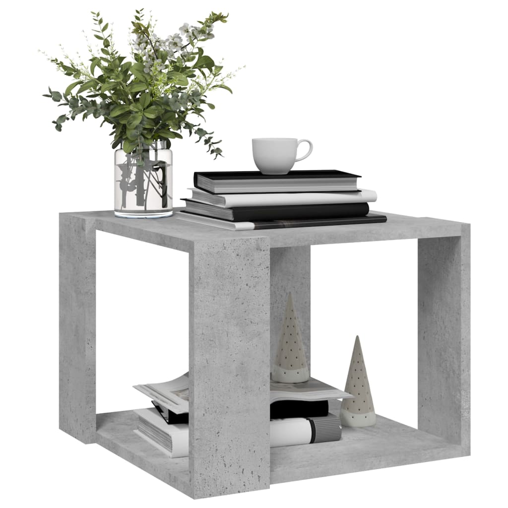 vidaXL Table basse gris béton 40x40x30 cm bois d'ingénierie