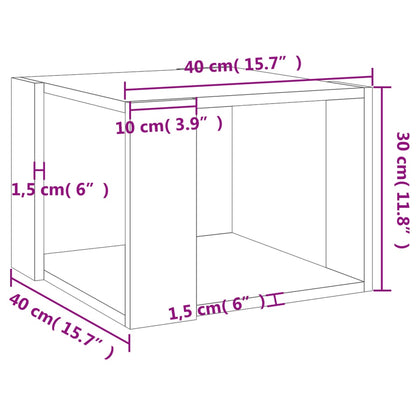 vidaXL Table basse gris béton 40x40x30 cm bois d'ingénierie