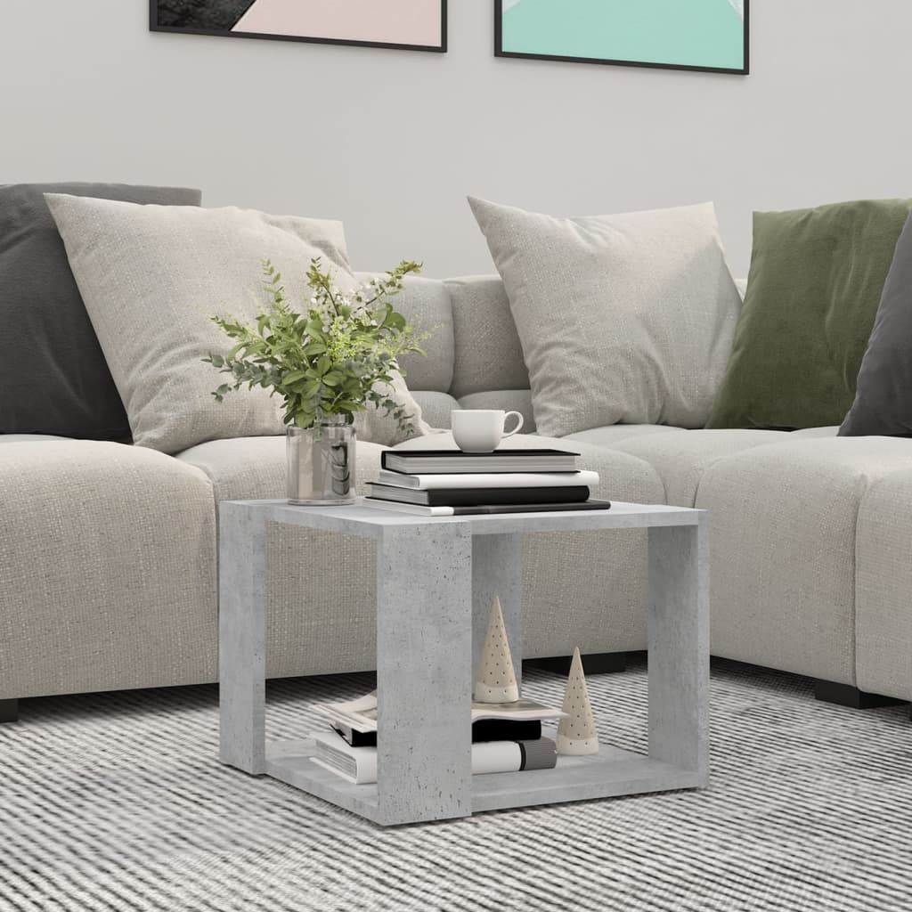 vidaXL Table basse gris béton 40x40x30 cm bois d'ingénierie