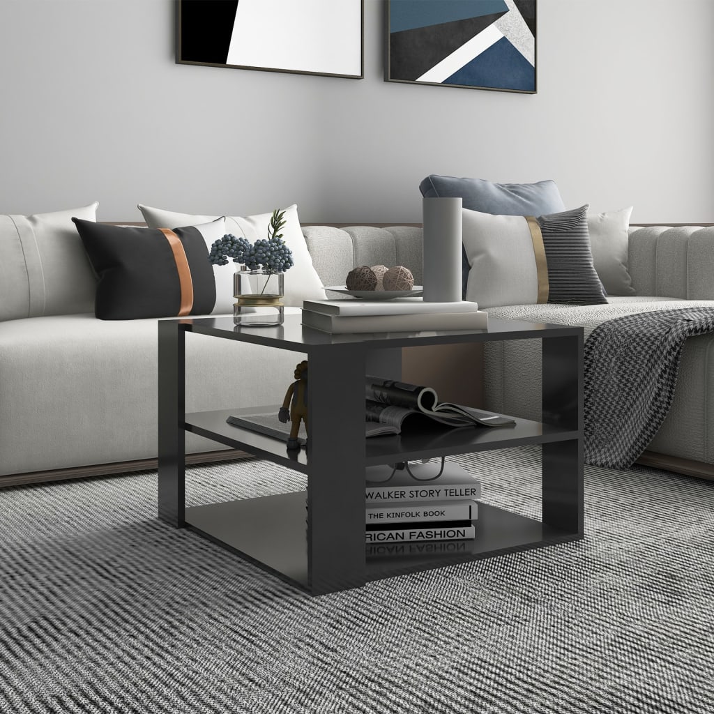 vidaXL Couchtisch Grau 60x60x40 cm Holzwerkstoff