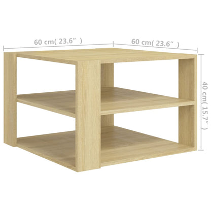vidaXL Couchtisch Sonoma-Eiche 60x60x40 cm Holzwerkstoff