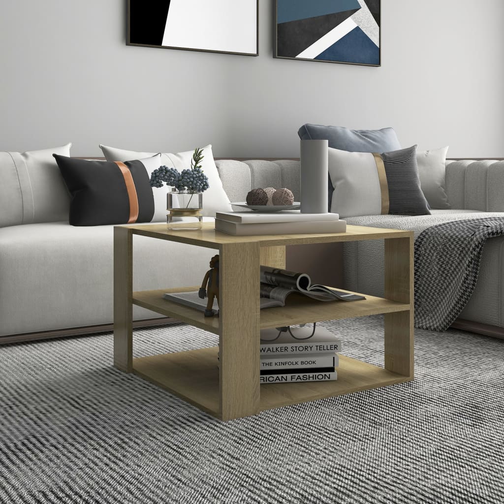 vidaXL Couchtisch Sonoma-Eiche 60x60x40 cm Holzwerkstoff