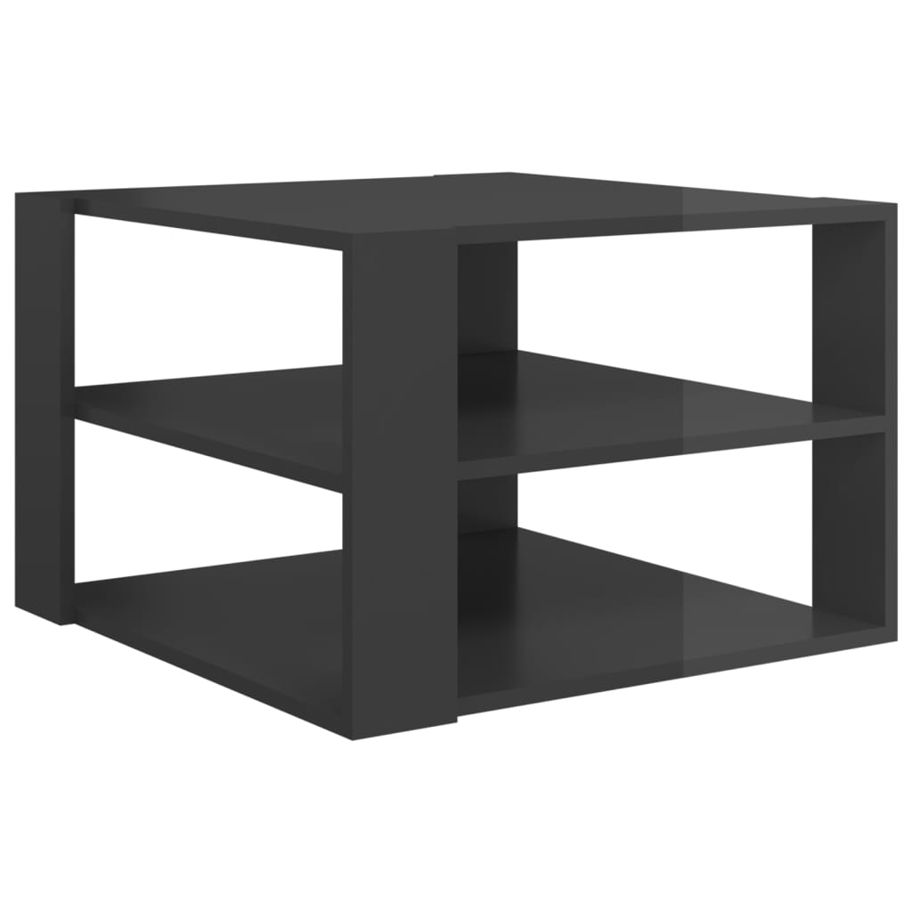 vidaXL Couchtisch Hochglanz-Grau 60x60x40 cm Holzwerkstoff