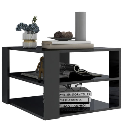 vidaXL Couchtisch Hochglanz-Grau 60x60x40 cm Holzwerkstoff