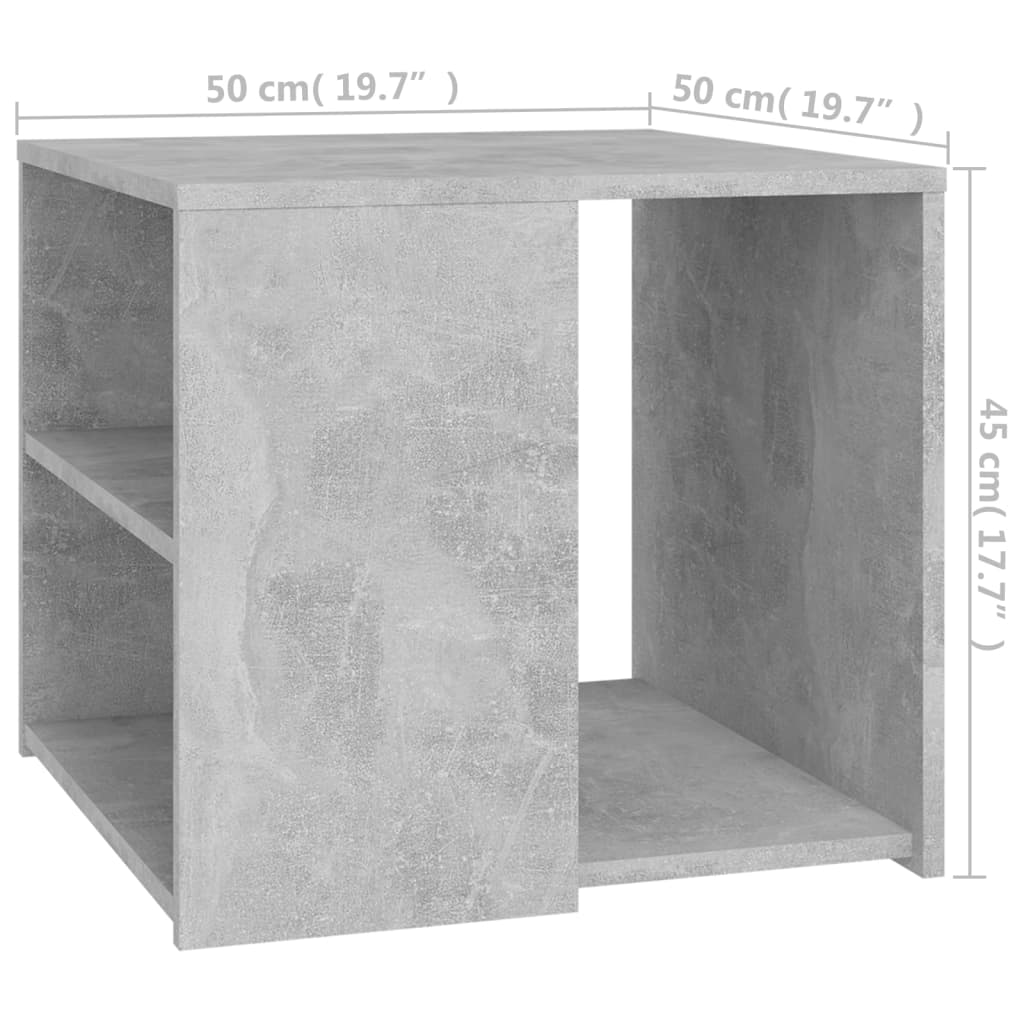 vidaXL Beistelltisch Betongrau 50x50x45 cm Holzwerkstoff