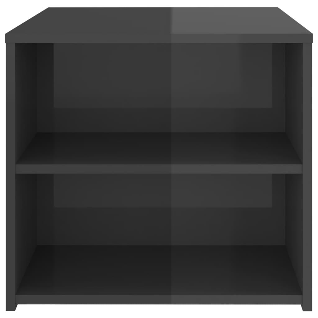 vidaXL Beistelltisch Hochglanz-Grau 50x50x45 cm Holzwerkstoff
