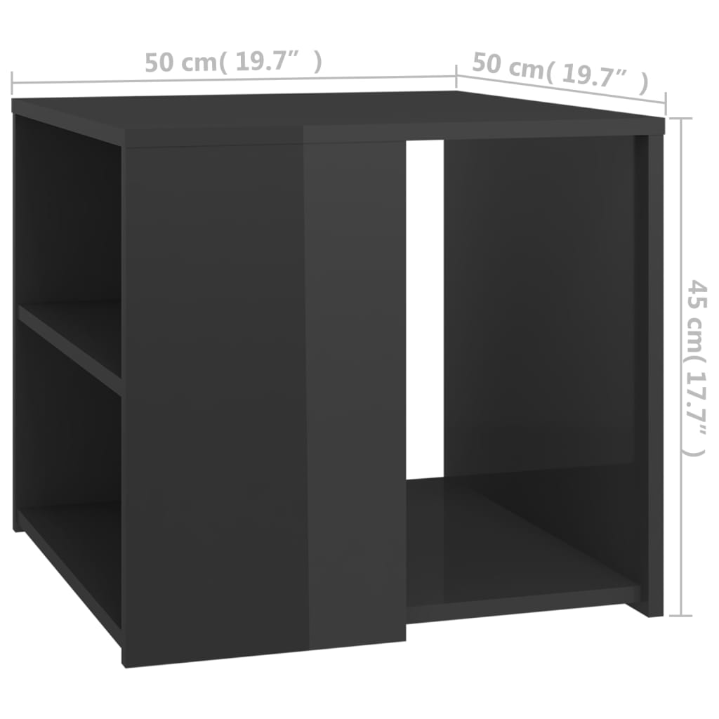 vidaXL Beistelltisch Hochglanz-Grau 50x50x45 cm Holzwerkstoff