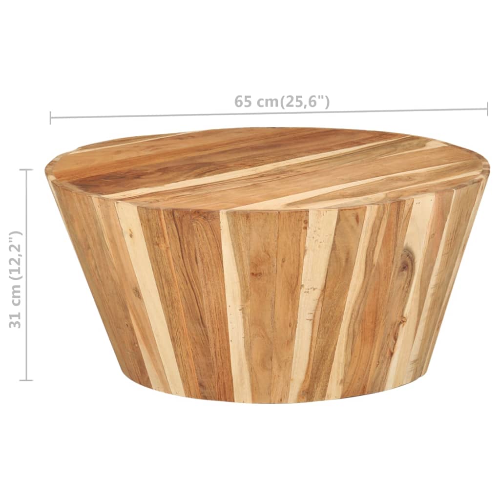 vidaXL Couchtisch Ø65x31 cm Massivholz Akazie