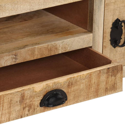 vidaXL Meuble TV à roulettes 110x30x37 cm Bois de manguier massif