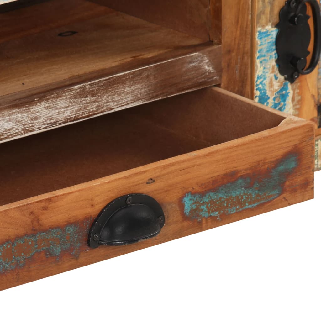 vidaXL Meuble TV à roulettes 110x30x37 cm en bois de récupération massif