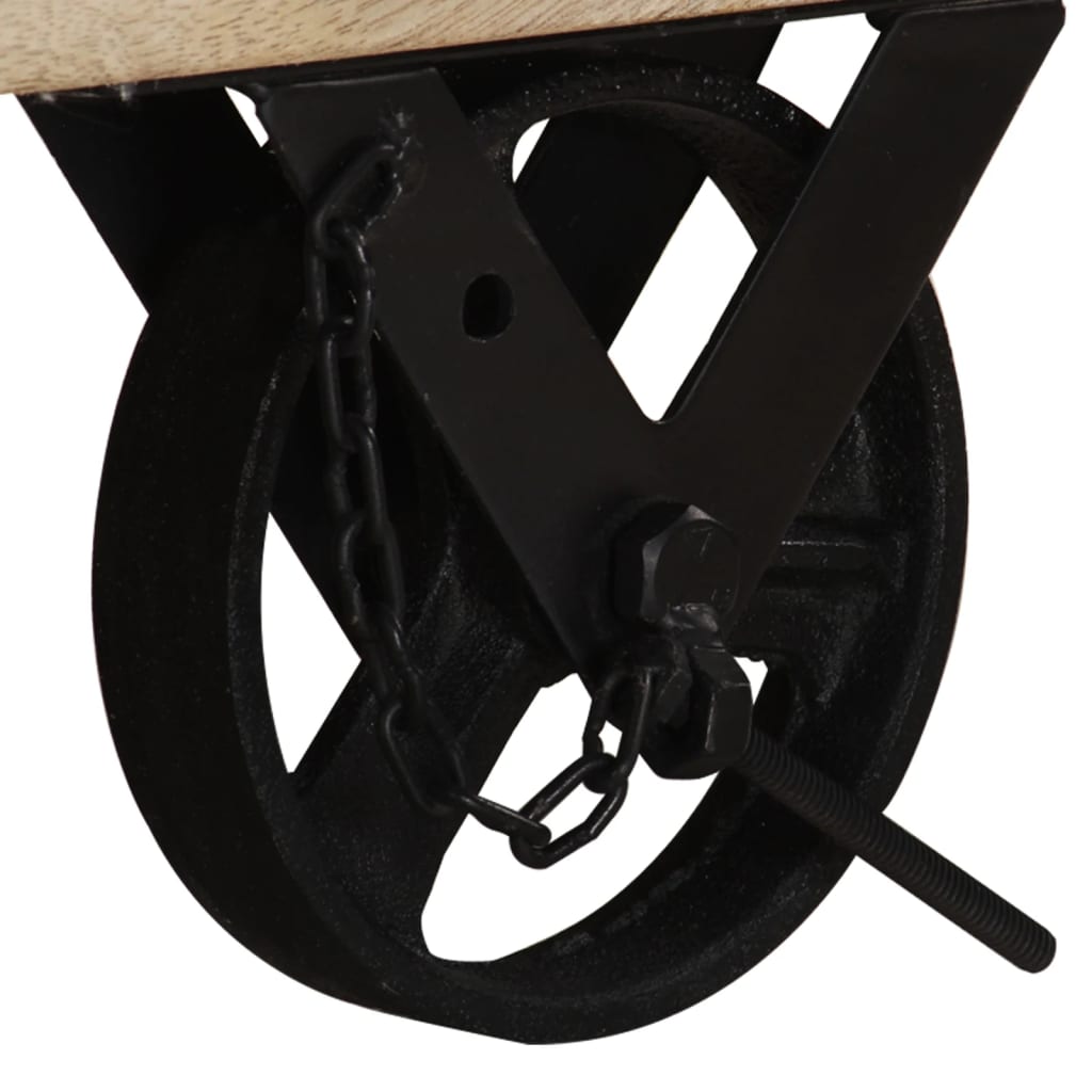 vidaXL Meuble TV à roulettes 110x30x37 cm en bois de récupération massif