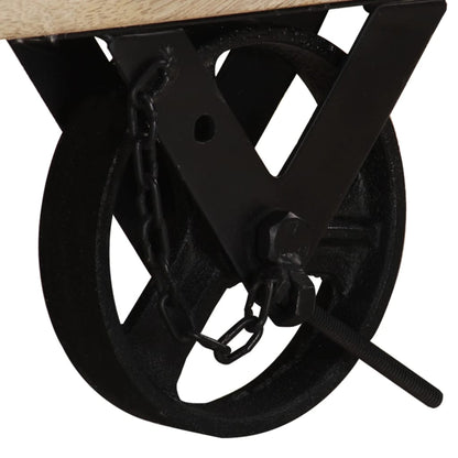 vidaXL Meuble TV à roulettes 110x30x37 cm en bois de récupération massif