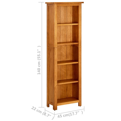 vidaXL Étagère à 5 niveaux 45x22x140 cm Bois de chêne massif