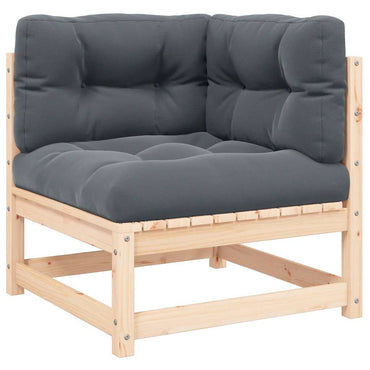 vidaXL Garten-Ecksofa mit Kissen Massivholz Kiefer