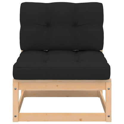 vidaXL Garten-Mittelsofa mit Kissen Massivholz Kiefer