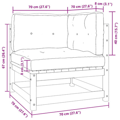 Garten-Ecksofas 2 Stk. mit Kissen Massivholz Kiefer