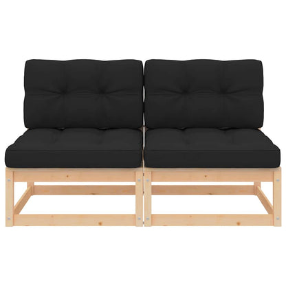 vidaXL Canapés centraux de jardin avec coussins 2 pcs Bois de pin massif