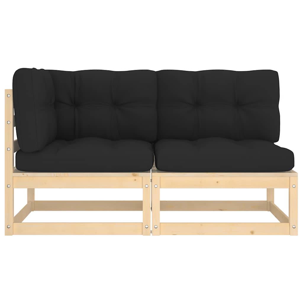 vidaXL Ensemble de mobilier de jardin 2 pcs avec coussins Bois de pin massif