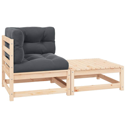 vidaXL Ensemble de mobilier de jardin 2 pcs avec coussins Bois de pin massif