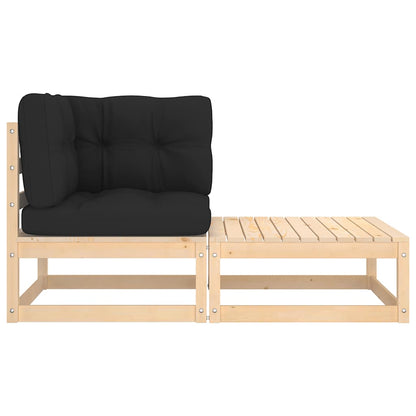 vidaXL Ensemble de mobilier de jardin 2 pcs avec coussins Bois de pin massif