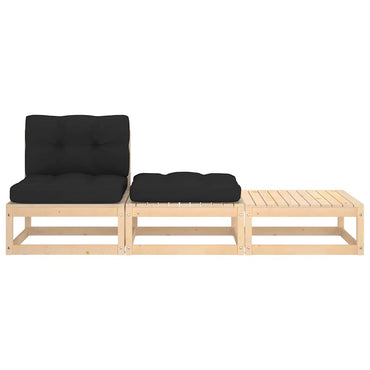 vidaXL 3-tlg. Garten-Lounge-Set mit Kissen Kiefer Massivholz