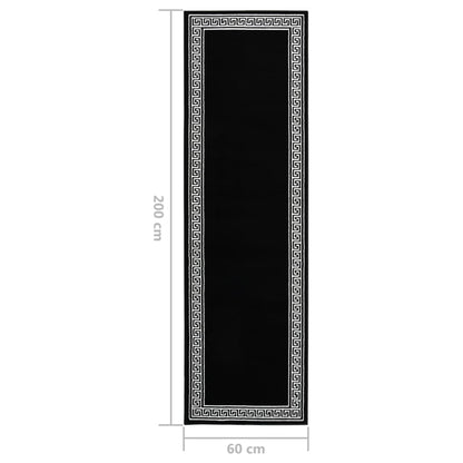 vidaXL Teppichläufer BCF Schwarz mit Motiv 60x200 cm