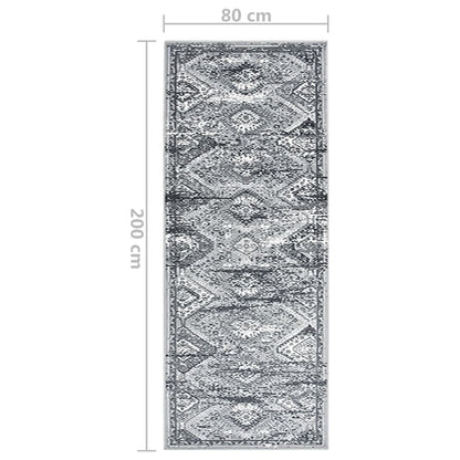 vidaXL Tapis de Couloir BCF Oriental Gris 80x200 cm