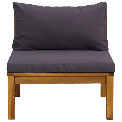 vidaXL Ensemble de salon de jardin 3 pcs avec coussins gris foncé Bois d'acacia