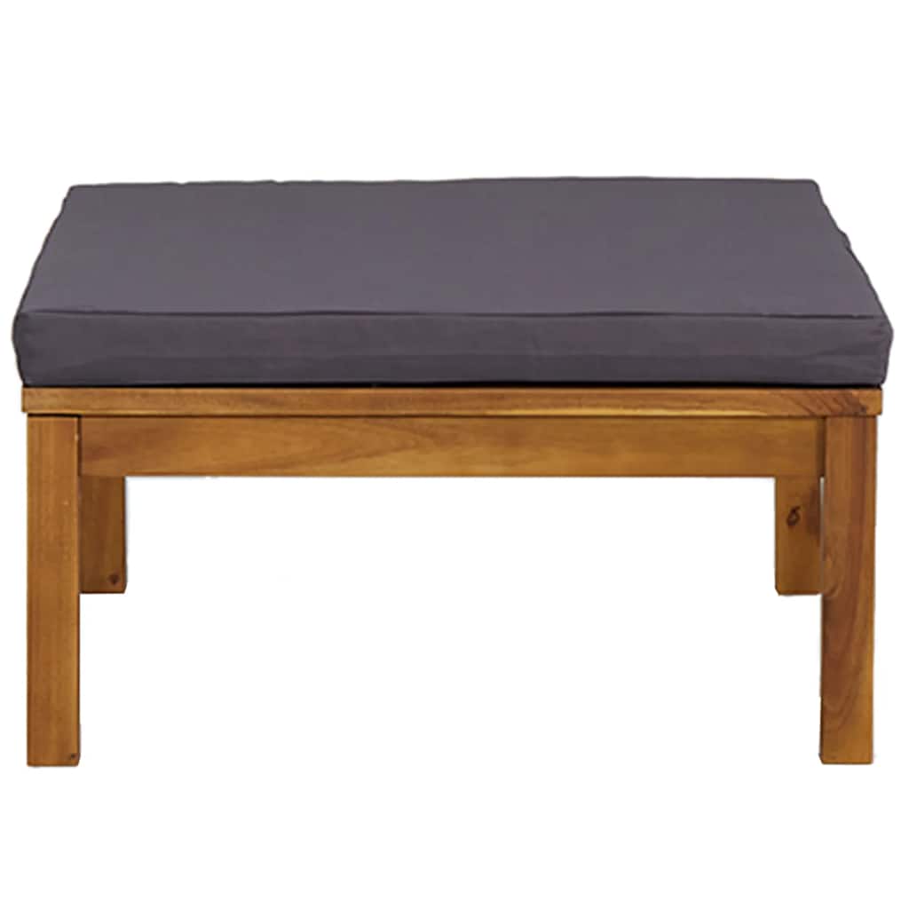vidaXL Ensemble de salon de jardin 3 pcs avec coussins gris foncé Bois d'acacia