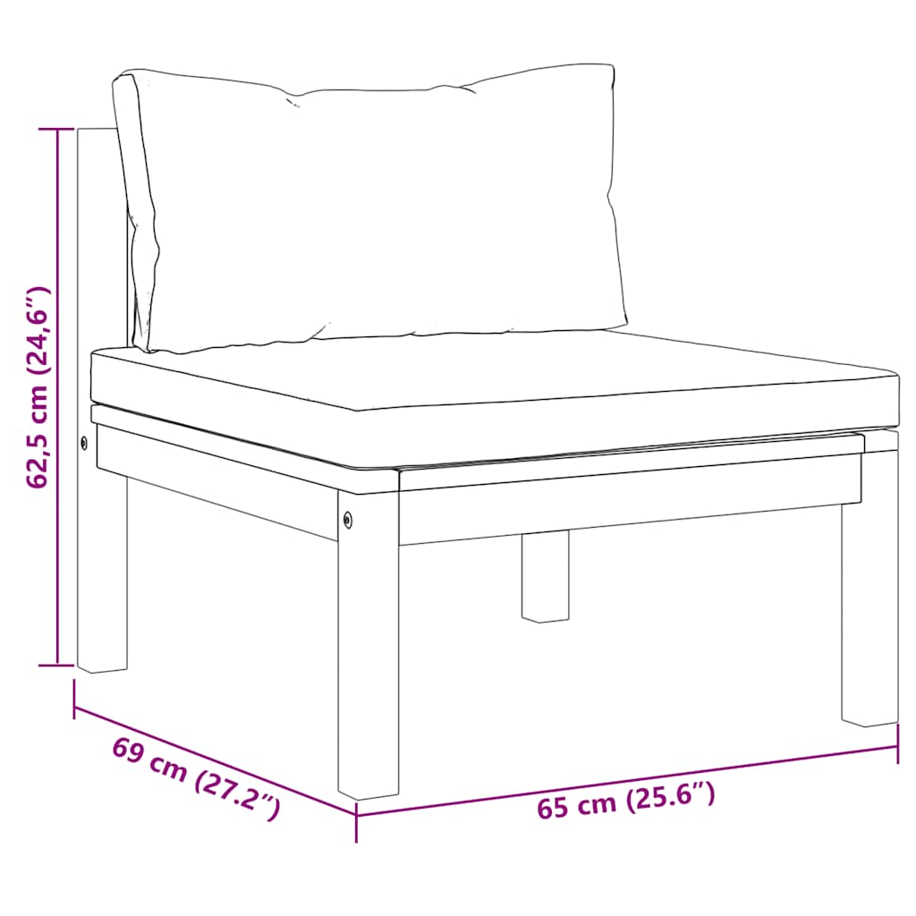 vidaXL Ensemble de canapé de jardin 2 pcs avec coussins gris foncé Bois d'acacia