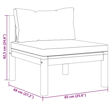 vidaXL Ensemble de canapé de jardin 2 pcs avec coussins gris foncé Bois d'acacia