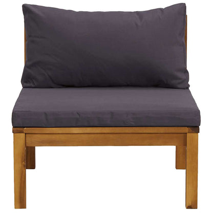 vidaXL Ensemble de canapé de jardin 2 pcs avec coussins gris foncé Bois d'acacia
