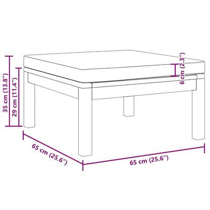 vidaXL Hocker mit Cremeweißem Kissen Massivholz Akazie